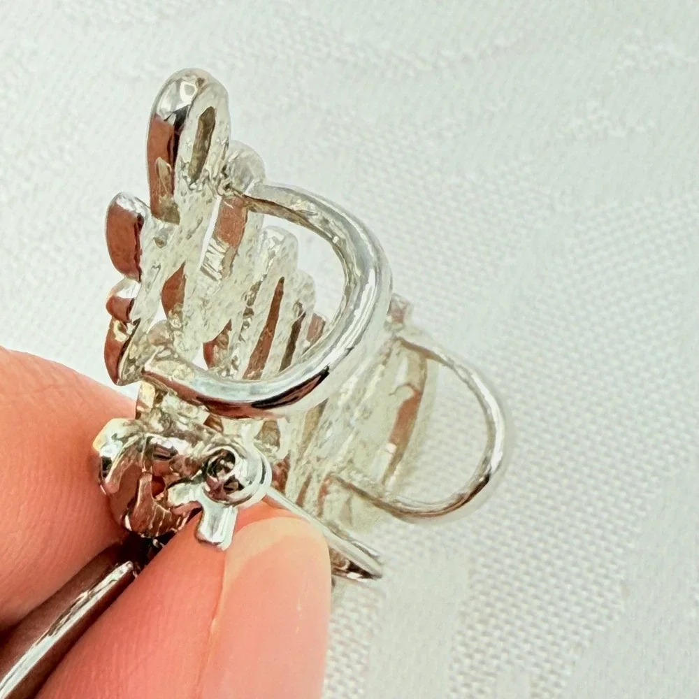 Vintage Mixed Silver and Gold Tone DANCE Bow Ballet Slippers Pin Brooch Pendant